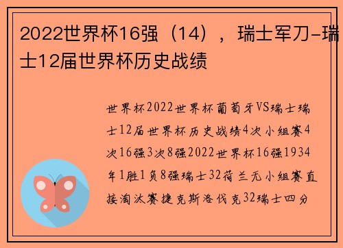 2022世界杯16强(14),瑞士军刀-瑞士12届世界杯历史战绩